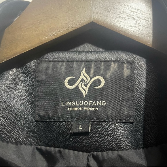 Final sale ❤️  Faux Leather Double Zip Jacket Size Large - EUC Worn once 🥰🥰🥰 - Picture 2 of 12